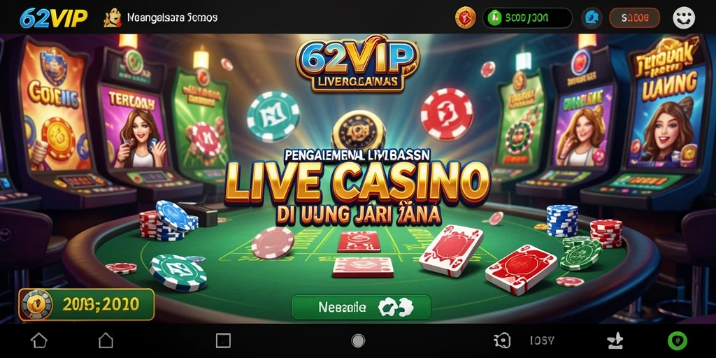 Tampilan menarik dari gameplay Live Casino di 62VIP.