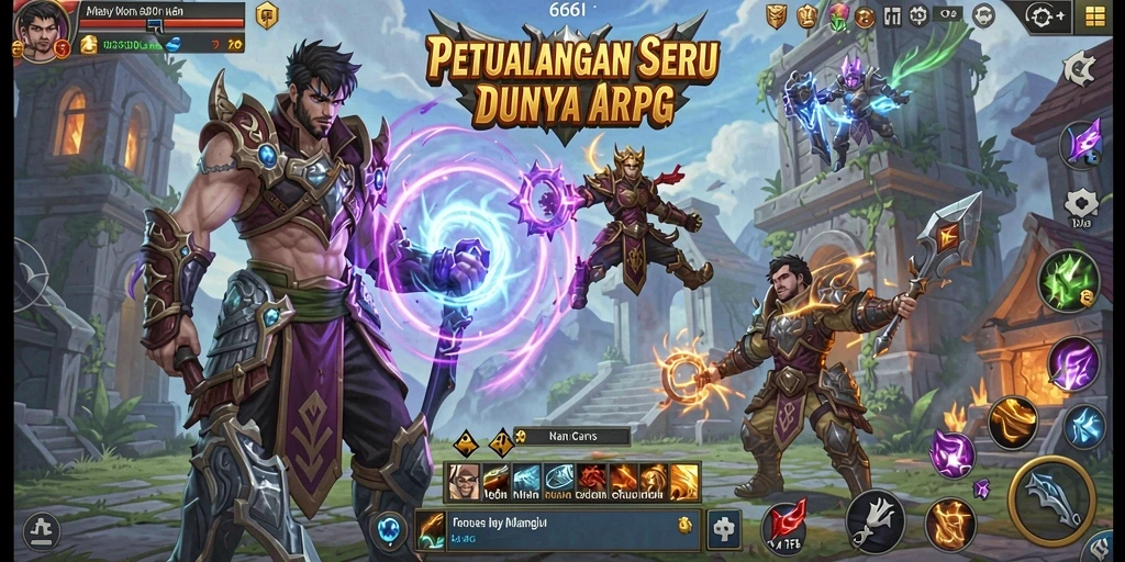 Tampilan gameplay seru dalam dunia ARPG 666I.