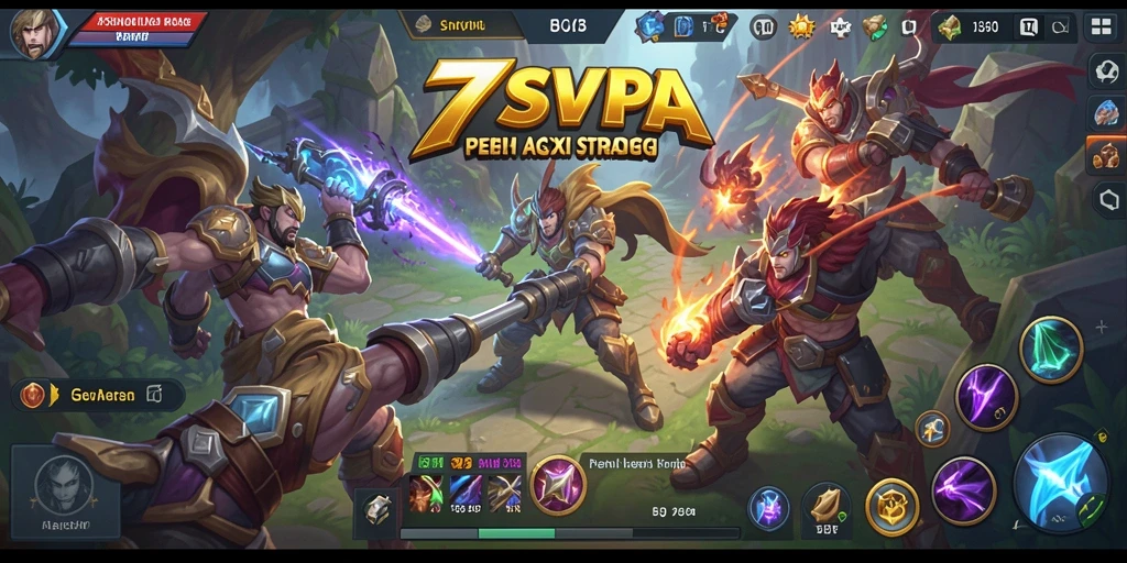Gameplay seru dalam 7SVIP dengan aksi MOBA menarik.