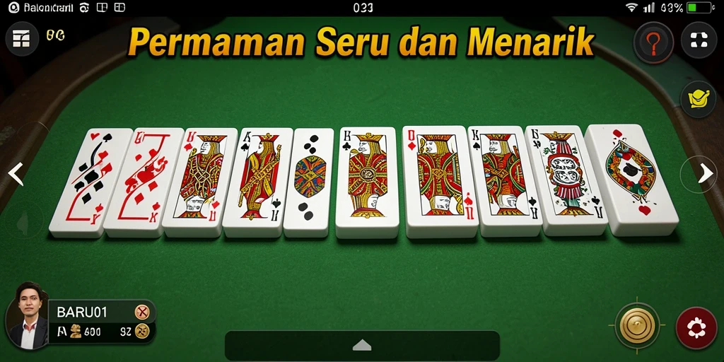 Tampilan gameplay menarik dari BARU01 dengan domino yang cantik.