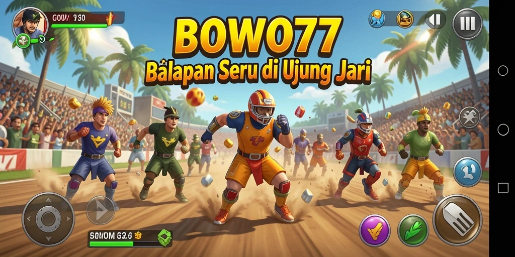 Gameplay BOWO77 yang menegangkan di lintasan balap.