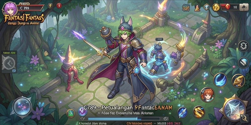 Screenshot C789 menampilkan aksi seru dan karakter anime yang menawan.