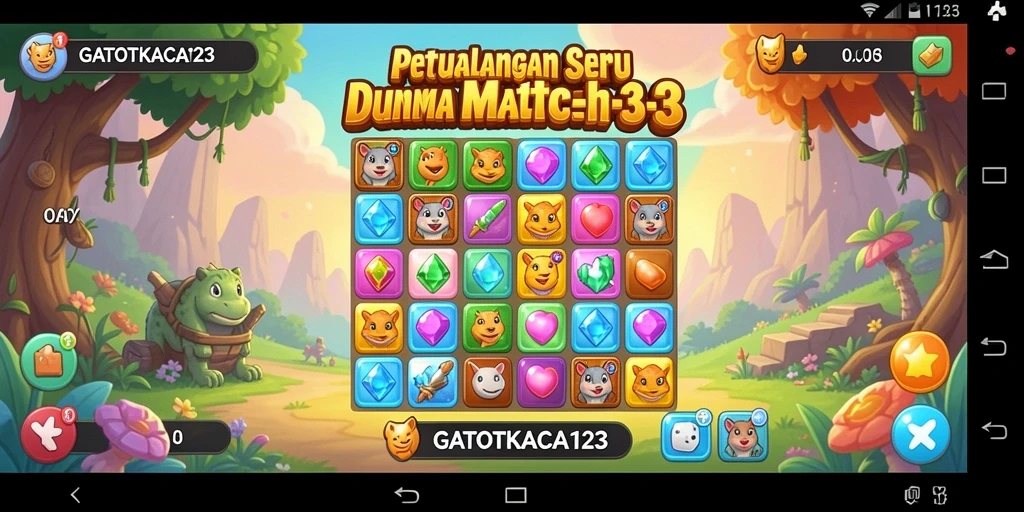 Tampilan gameplay seru GATOTKACA123 dengan elemen berwarna.