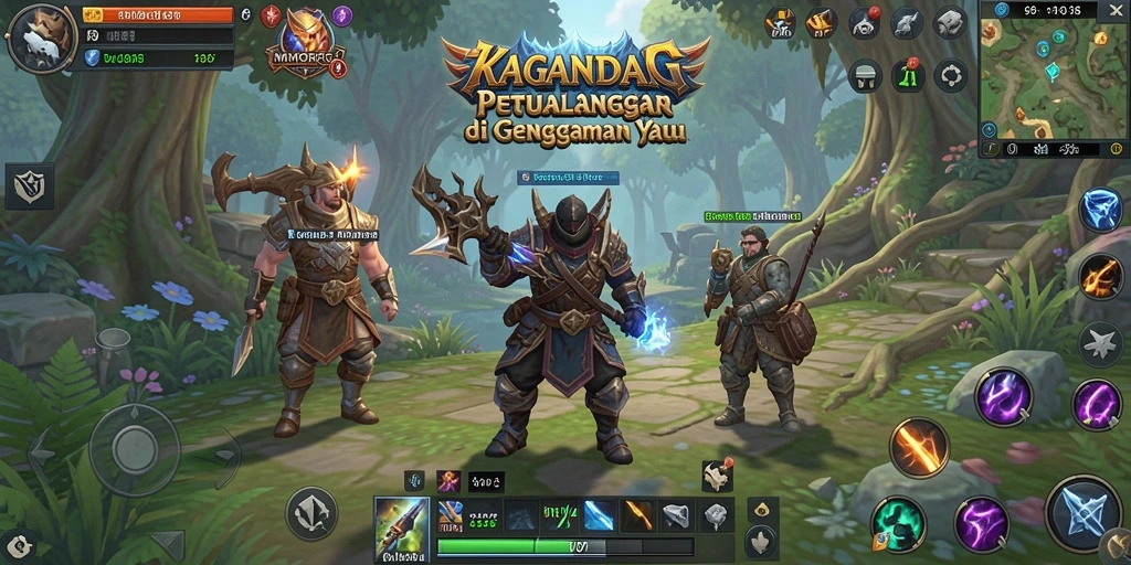 Screenshot gameplay KAGANDAN menampilkan aksi pertarungan yang mendebarkan dan pemandangan indah.