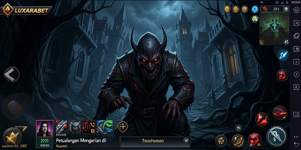 Tampilan gameplay LUXARABET yang mencekam dan penuh ketegangan.