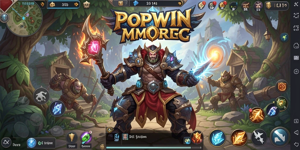 Screenshot menunjukkan aksi seru dalam game MMORPG POPWIN.