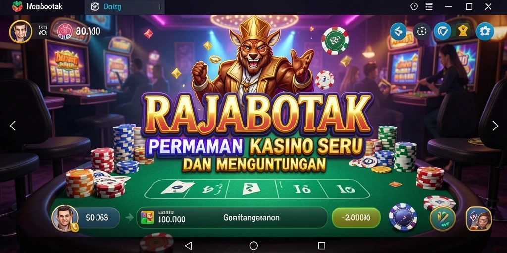 Screenshot gameplay RAJABOTAK menampilkan suasana kasino yang seru dan atmosfer yang menghibur.