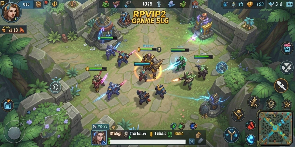 Tampilan gameplay RPVIP2 dengan pasukan berstrategi.